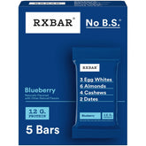 RXBAR Blueberry bar close-up shows real ingredients for a quick protein snack