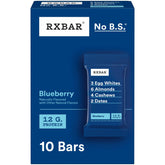 RXBAR Blueberry box front shows flavor and protein-packed snacking.