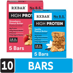 RXBAR High Protein Bar packaging boxes arranged for variety pack display.