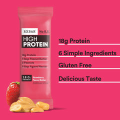 RXBAR High Protein bar creamy peanut butter with crunchy peanuts detail.