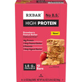 RXBAR High Protein Strawberry Peanut Butter bar pack shot showing on-the-go protein snack.
