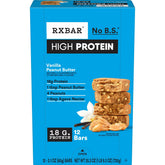 RXBAR High Protein Vanilla Peanut Butter bar in box for easy pantry storage