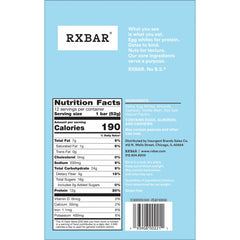 RXBAR Vanilla Almond Bars protein content closeup showing 12g protein for energy.