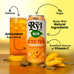 The Ryl Co Iced Tea 12-pack on the shelf signals a ready-to-drink option.