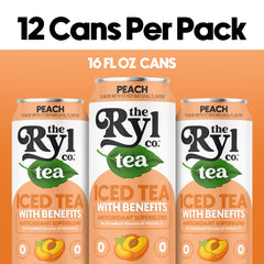 Ryl Co Peach Iced Tea glass pour captures a refreshing peach aroma and crisp finish.