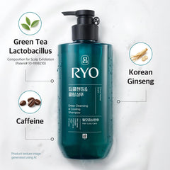 RYO Deep Cleansing Shampoo features ginseng and caffeine for energizing scalp care.