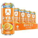 RYSE Fuel SunnyD Tangy Original can front closeup for clean energy on the go
