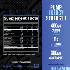 RYSE Godzilla pre-workout scoop and bottle ready for a high-stim session.