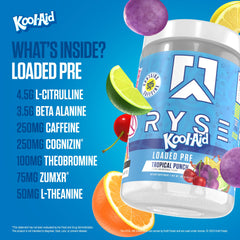 Ryse Loaded Kool-Aid Tropical Punch mixing glass dissolving powder in water