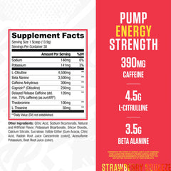 Ryse Loaded Pre Workout Strawberry Squeeze scoop demonstrates precise dosage for workouts.