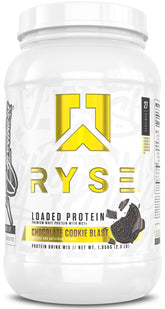 RYSE Loaded Protein Bottle with Chocolate Cookie Blast, ready for post-workout shake