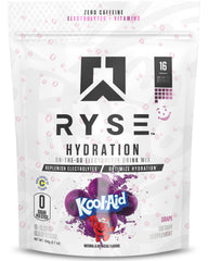 RYSE Up Hydration grape packets for fast rehydration and daily energy.