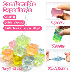 Rytopt cube stress ball vibrant colors ideal for classroom prizes and activities.