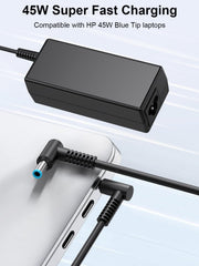 S SKSTYLE blue-tip HP charger delivering reliable 19.5V for notebooks.