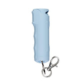 SABRE pepper spray fast flip top in action for quick access during threats.