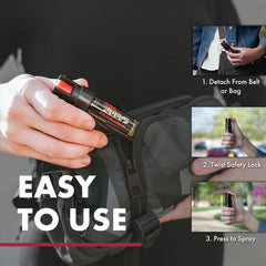 SABRE Red pepper spray with 12–16 foot range for extended reach