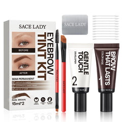 SACE LADY eyebrow color kit packaging showcasing vegan formula for long-lasting brows