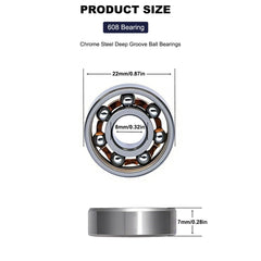 SACKORANGE 608 bearings open-type close-up highlighting easy replacement
