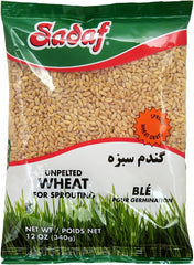 Sadaf Sabzeh sprouting wheat in 12 oz packaging, ideal for home sprouting and kosher kitchens.