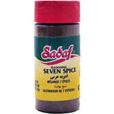 Sadaf Seven Spice bottle front showing a versatile Lebanese blend for flavorful meals.