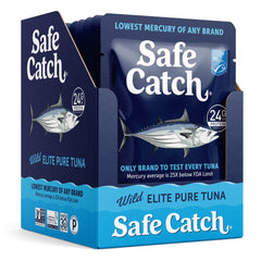 Safe Catch Elite tuna pouch gluten-free and kosher certified.