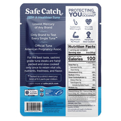 Safe Catch Elite tuna pouch open — ready-to-eat, protein-packed snack.