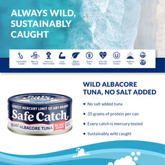 Safe Catch wild-caught North Pacific tuna highlighting sustainable sourcing