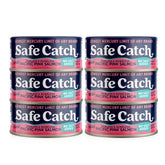 Safe Catch Wild Pacific Pink Salmon can front view; ready-to-use protein.