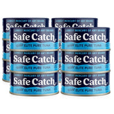 Safe Catch Wild Tuna 5oz can showing label for low mercury protein.