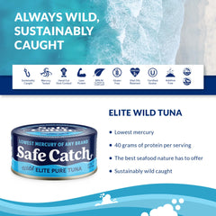 Safe Catch Wild Tuna solid tuna steak inside can for salads.