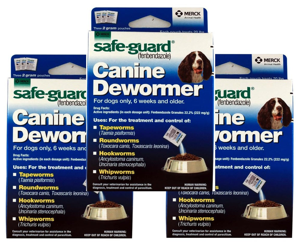 SAFE-GUARD canine dewormer nine-pouch pack for easy at-home parasite control
