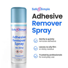 Safe n’ Simple label highlights alcohol-free formula for sensitive skin.