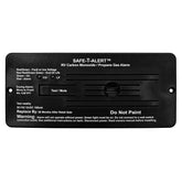 Safe T Alert dual LP/CO alarm flush-mount in black for RV safety.