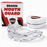 SAFE GRIN mouthguard provides all-around protection for braces during contact sports.