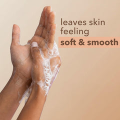Foaming lather forms as hands are washed.