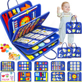 SaFeli Toddler Busy Board overview, engaging learning toy for travel
