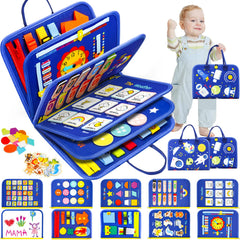 SaFeli Toddler Busy Board overview, engaging learning toy for travel
