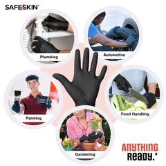 SAFESKIN nitrile gloves dispensing one-at-a-time for on-the-go protection