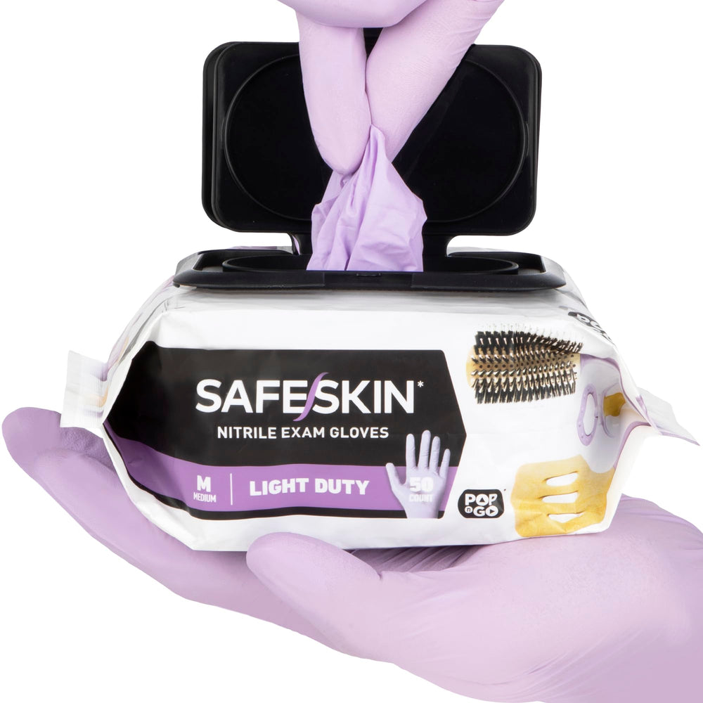 SAFESKIN nitrile gloves POP-N-GO pack opens for quick one-at-a-time access