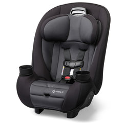 Safety 1st Ellaris front view in Smokey Haze shows slim 3-across back seat compatibility