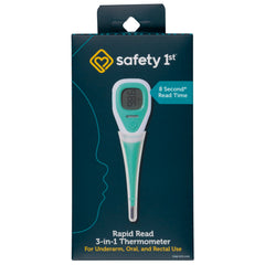 Safety 1st Rapid Read 3-in-1 thermometer display shows quick 8-second reading