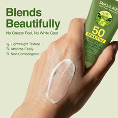 Creamy sunscreen texture is being spread for smooth, moisturized skin.