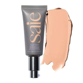 Saie Slip Tint SPF 35 bottle closeup shows a natural, skin-like glow for everyday radiance.