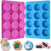 Sakolla round chocolate cookie mold cylinder with 12 cavities for even portions.