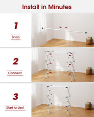 Sakugi foldable drying rack folded storage compact under-bed storage option