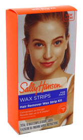 Sally Hansen hair remover wax strip kit for face packaging showing two boxes, convenient for at-home use