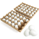 SallyFashion 48-piece white wooden eggs with a smooth sanded finish for open-ended play