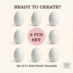 SallyFashion wooden eggs on a tray ready for painting and crafts