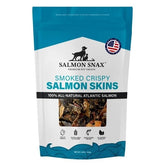 Salmon Snax smoked crispy salmon skin pieces for dogs and omega-3 support.