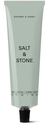 Salt & Stone body lotion bottle; fast-absorbing hydration for daily skin care.